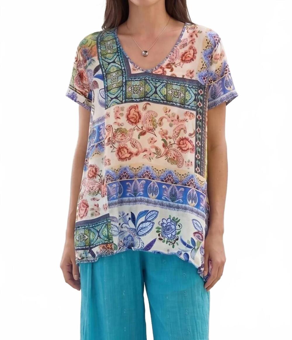 NEW JOHNNY WAS marron blouse in armeria scarf